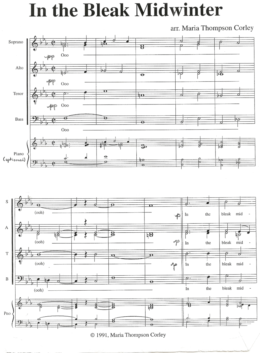 In the Bleak Midwinter (SSATB) Divisi scores gallery preview page 1