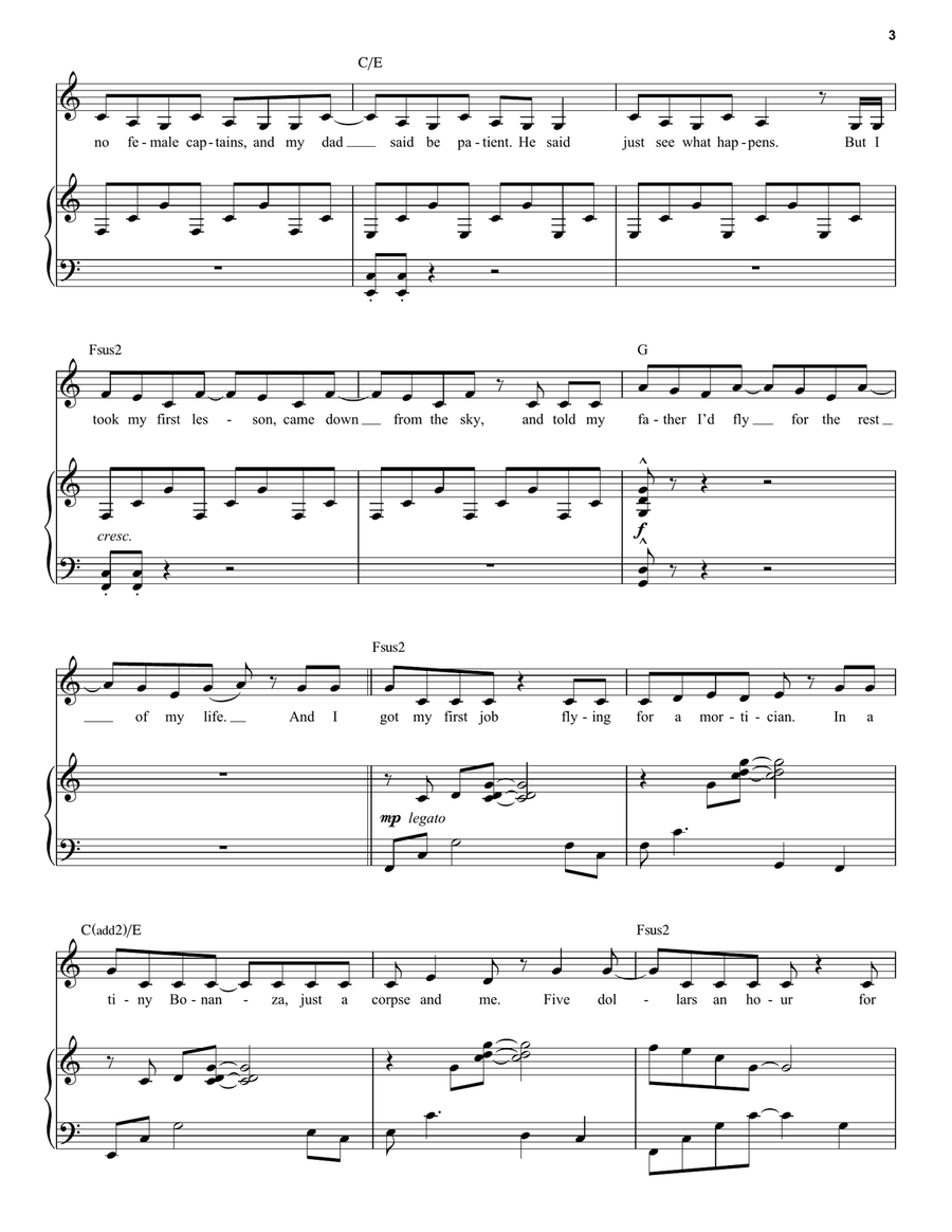 Me And The Sky (from Come from Away) Piano, Vocal scores gallery preview page 3