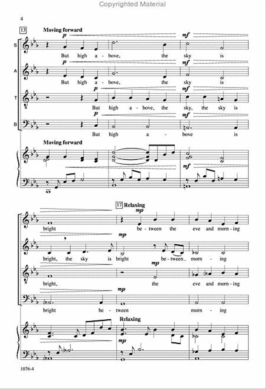 About Us Lies the Summer Night - SATB Octavo 4-Part scores gallery preview page 3