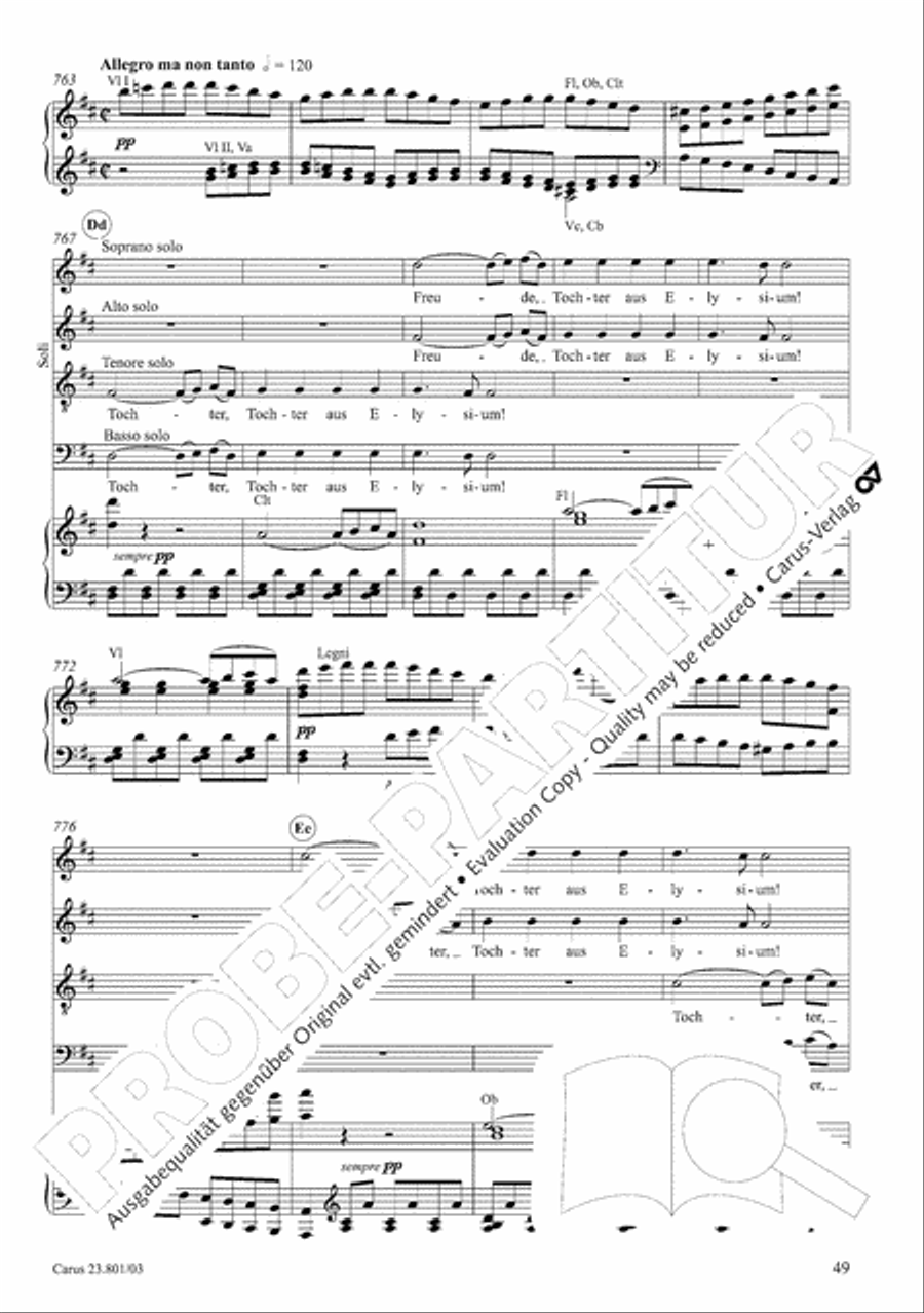 Symphony No. 9, Op. 125 - Finale (Choral Symphony) 4-Part scores gallery preview page 50