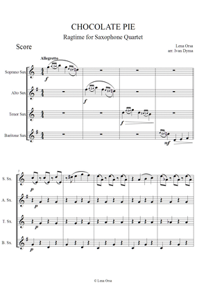 Book cover for Chocolate Pie Ragtime for Saxophone Quartet