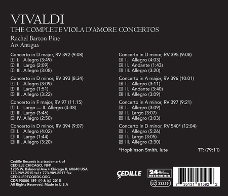 Vivaldi: The Complete Viola d'Amore Concertos