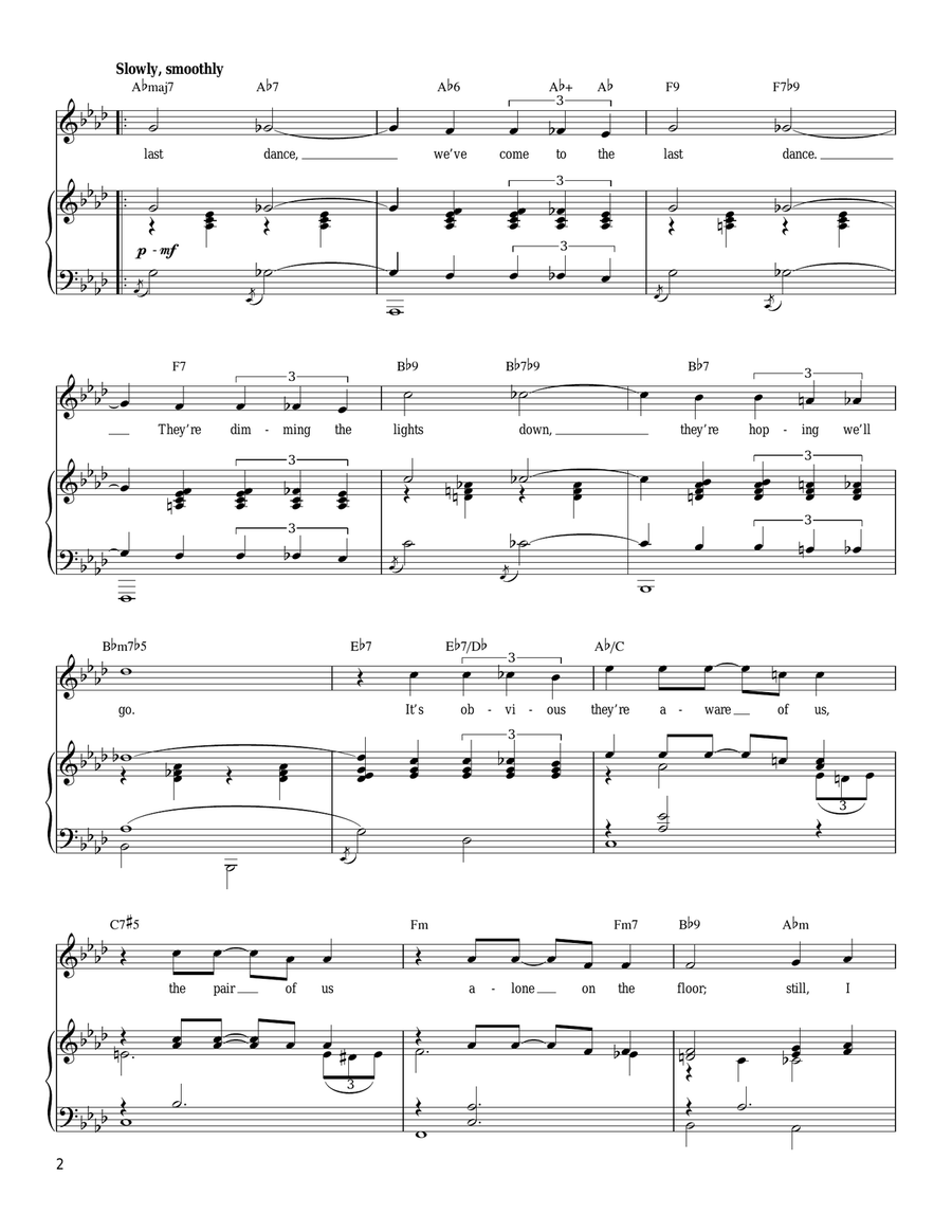 The Last Dance Piano, Vocal, Guitar scores gallery preview page 2