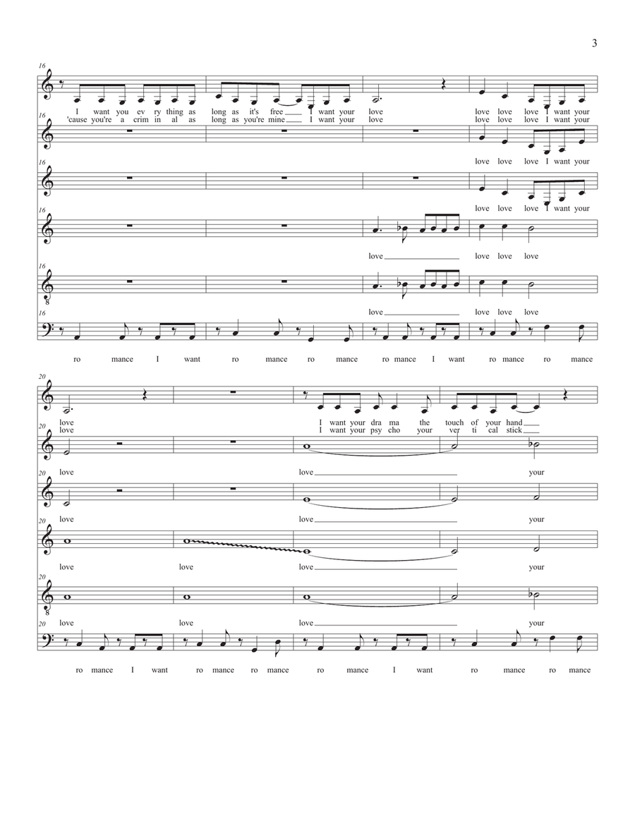 Bad Romance 4-Part scores gallery preview page 3