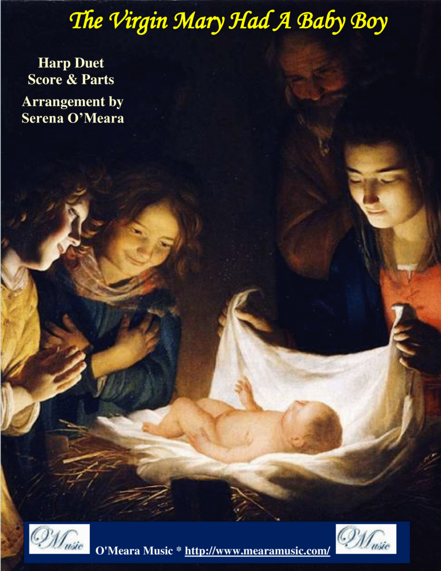 The Virgin Mary Had a Baby Boy, Harp Duet Celtic Harp scores gallery preview page 1