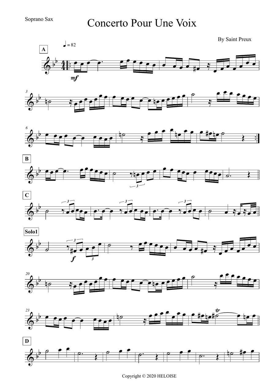 Concerto Pour Une Voix Soprano Saxophone scores gallery preview page 2