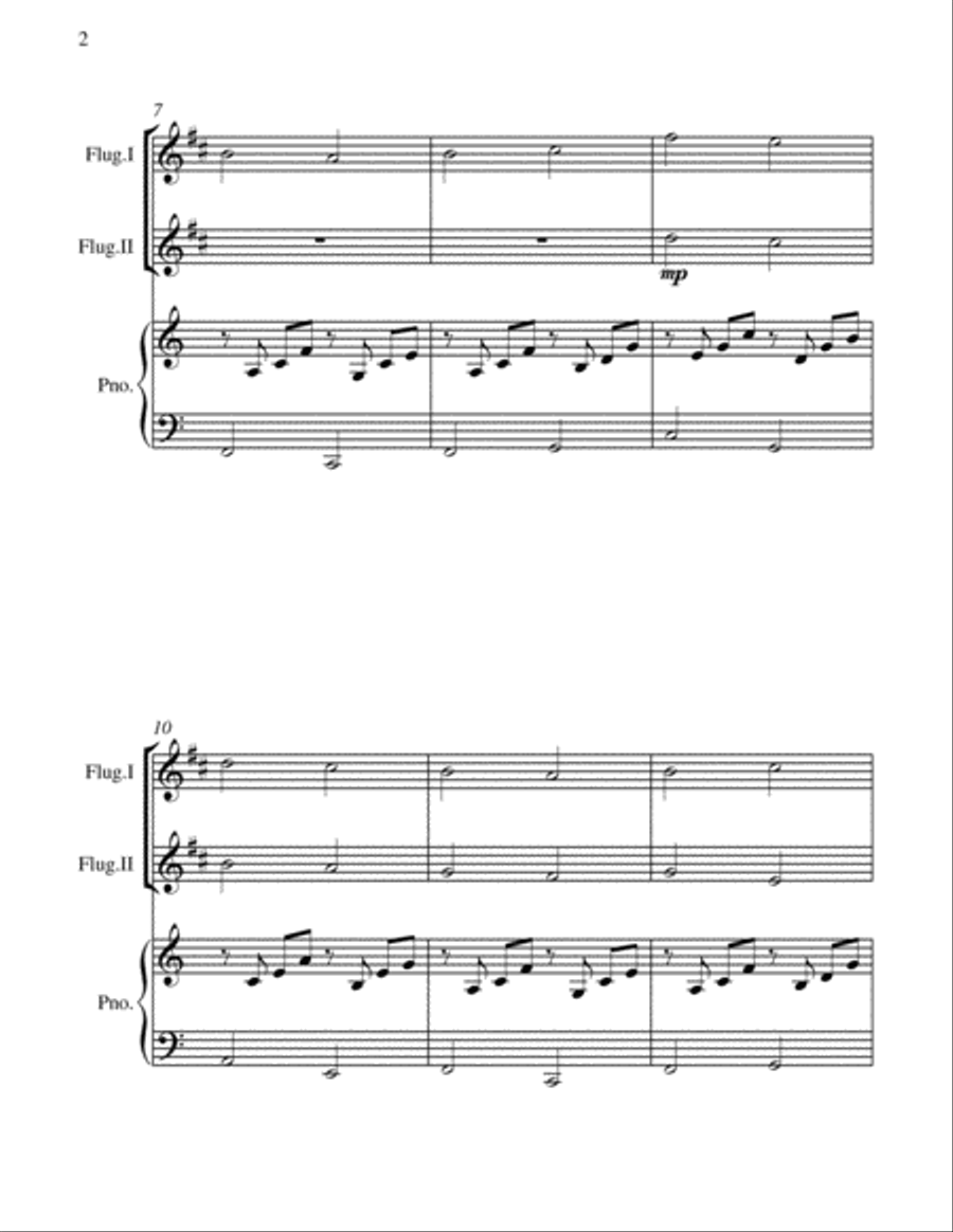 Canon - Johann Pachebel - 2 Flugelhorns and Piano - Intermediate/Advanced Intermediate level Brass Duet scores gallery preview page 5