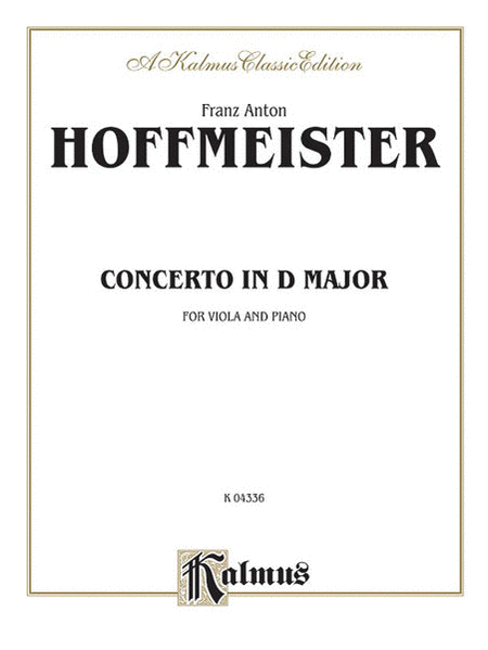 Franz Anton Hoffmeister: Viola Concerto in D Major