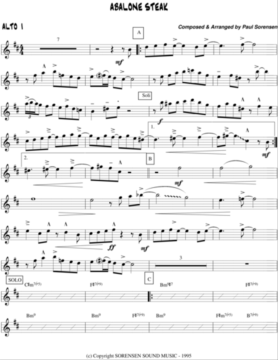 Abalone Steak Jazz Ensemble scores gallery preview page 1