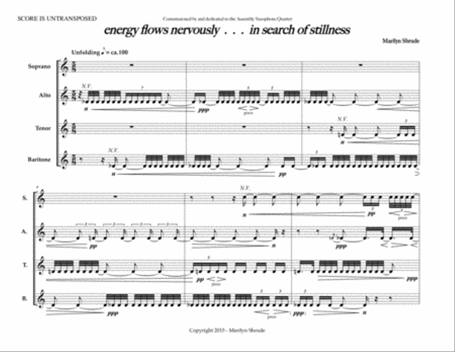[Shrude] energy flows nervously... in search of stillness Woodwind Quartet scores gallery preview page 6