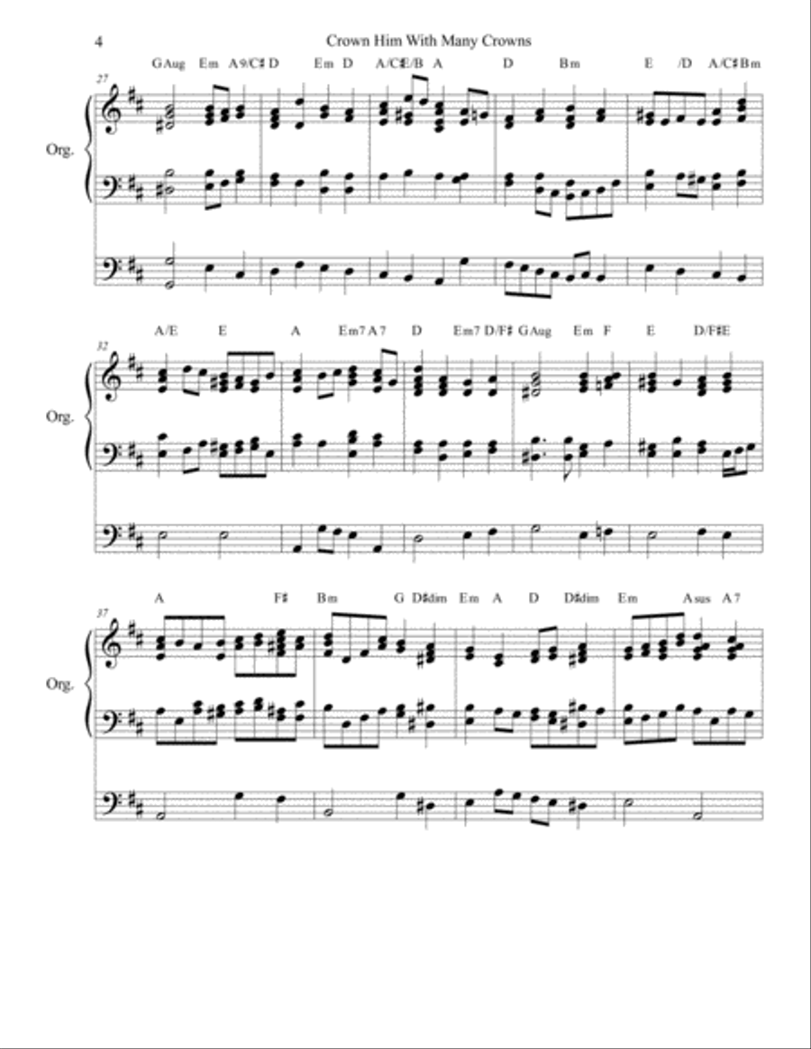 Five Hymn Accompaniments for Organ Organ Solo scores gallery preview page 4