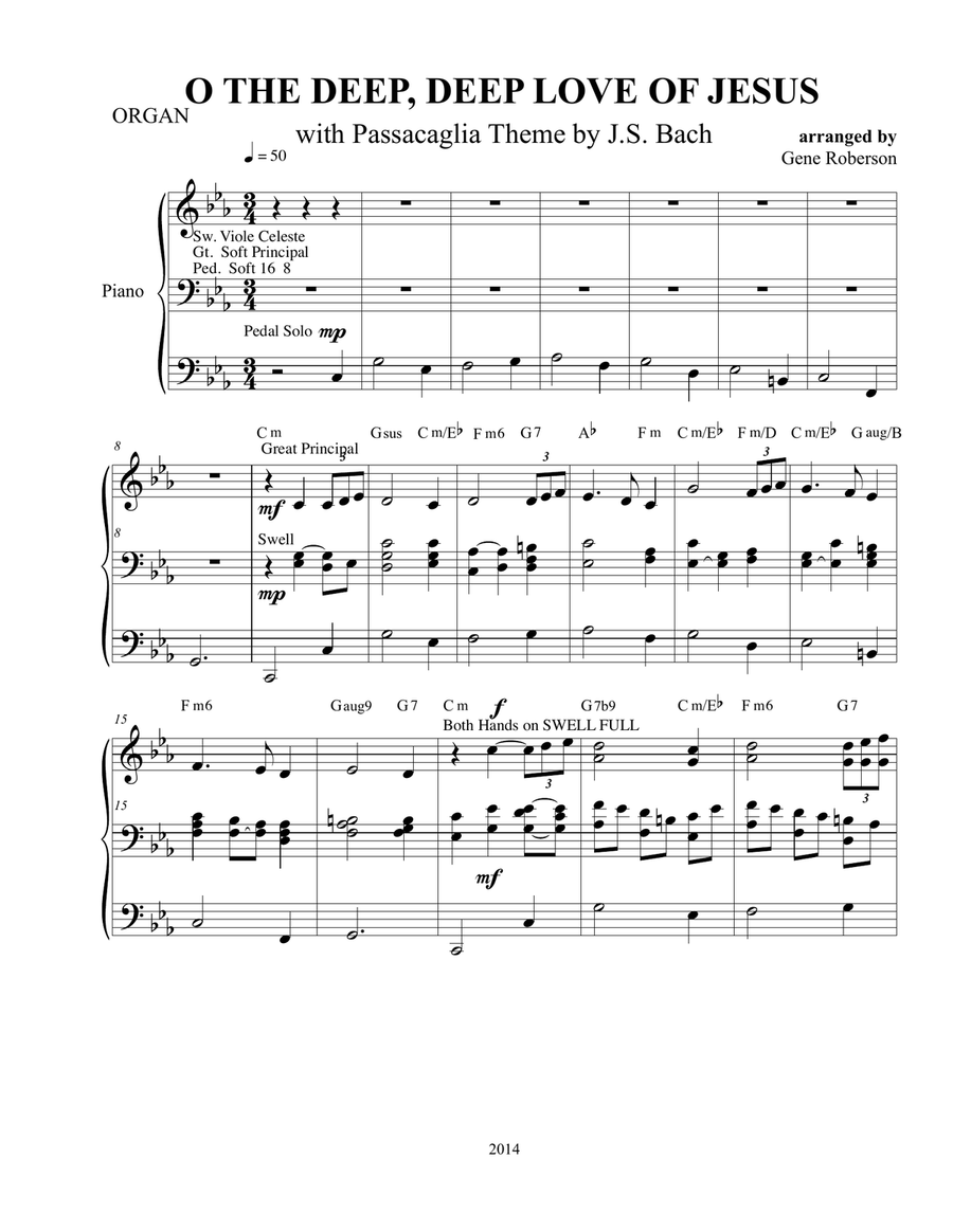 O The Deep Deep Love of Jesus EBENEZER Organ Solo scores gallery preview page 1