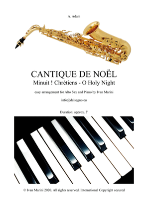 CANTIQUE DE NOEL (MINUIT ! CHRETIEN - O HOLY NIGHT) - for Alto Sax and Piano