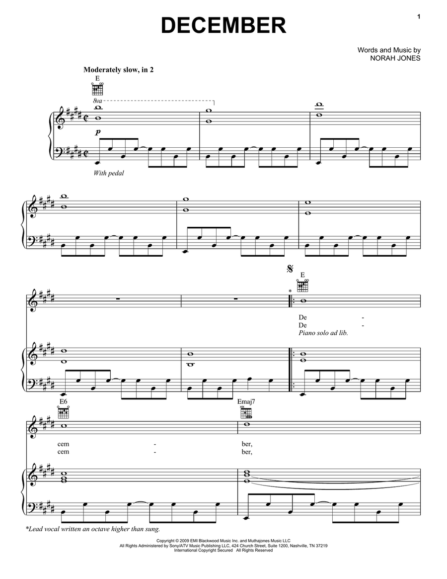 December Piano, Vocal, Guitar scores gallery preview page 1