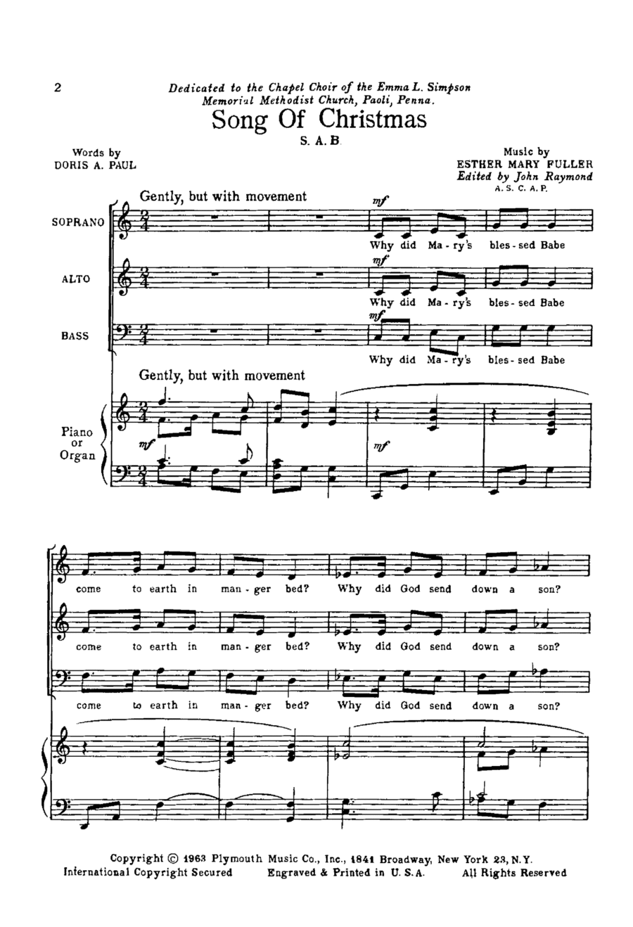Song Of Christmas 3-Part scores gallery preview page 1