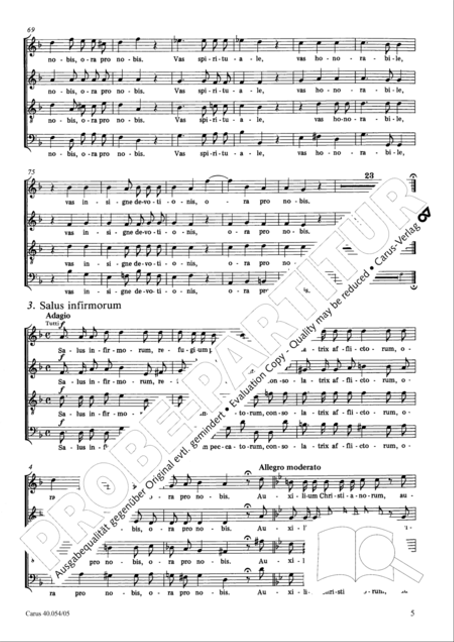 Litaniae Lauretanae B.M.V in B 4-Part scores gallery preview page 6