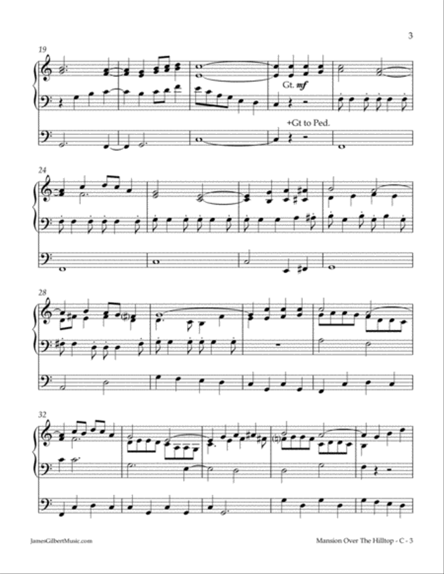 Mansion Over The Hilltop Mansion Over The Hilltop Organ Solo scores gallery preview page 3