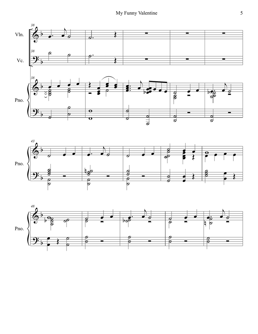 My Funny Valentine My Funny Valentine Piano Trio scores gallery preview page 5