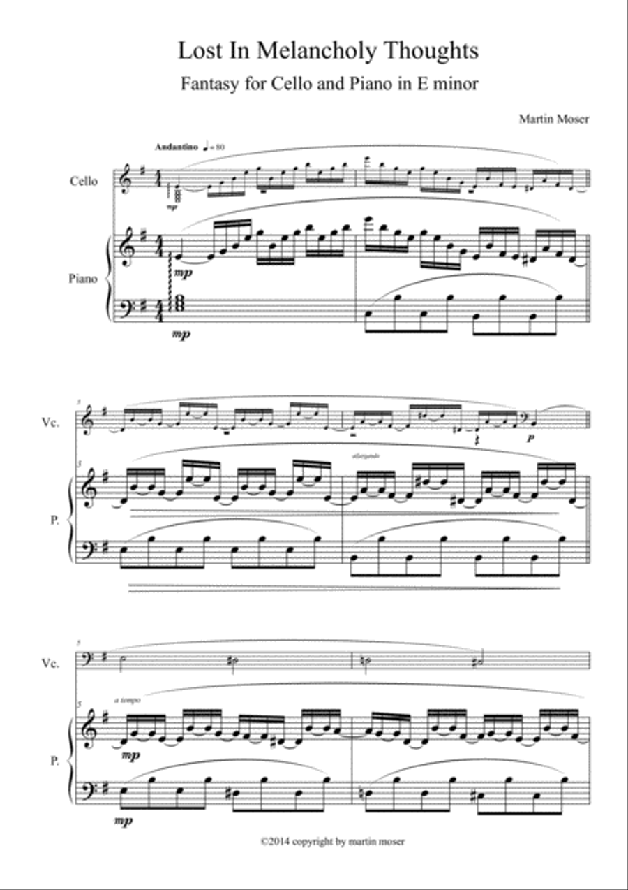 Lost In Melancholy Thoughts Piano scores gallery preview page 2