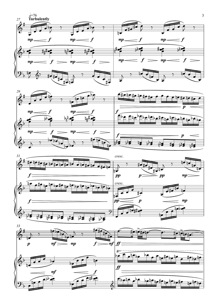 Autumn Leaves (for B flat clarinet and piano) B-Flat Clarinet scores gallery preview page 3