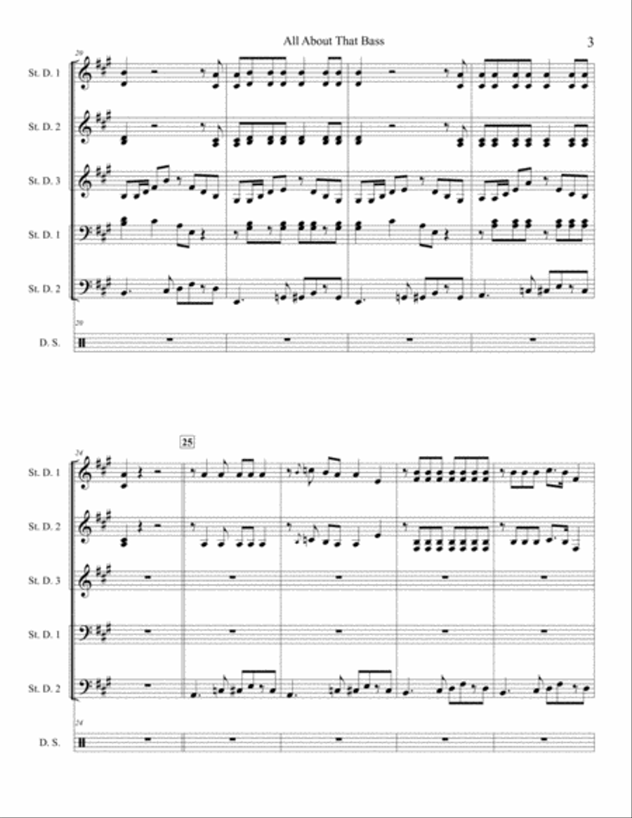 All About That Bass Steel Pan scores gallery preview page 3