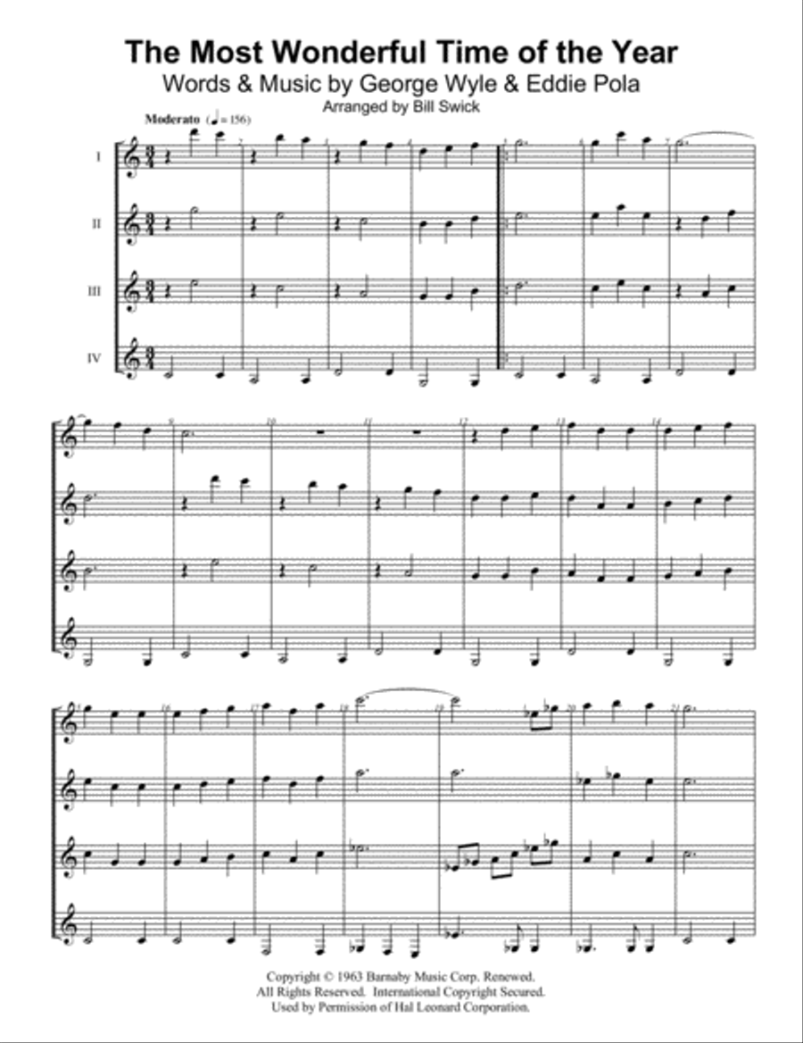 The Most Wonderful Time Of The Year Guitar scores gallery preview page 1