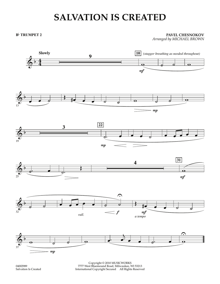 Salvation Is Created - Bb Trumpet 2 Concert Band scores gallery preview page 1