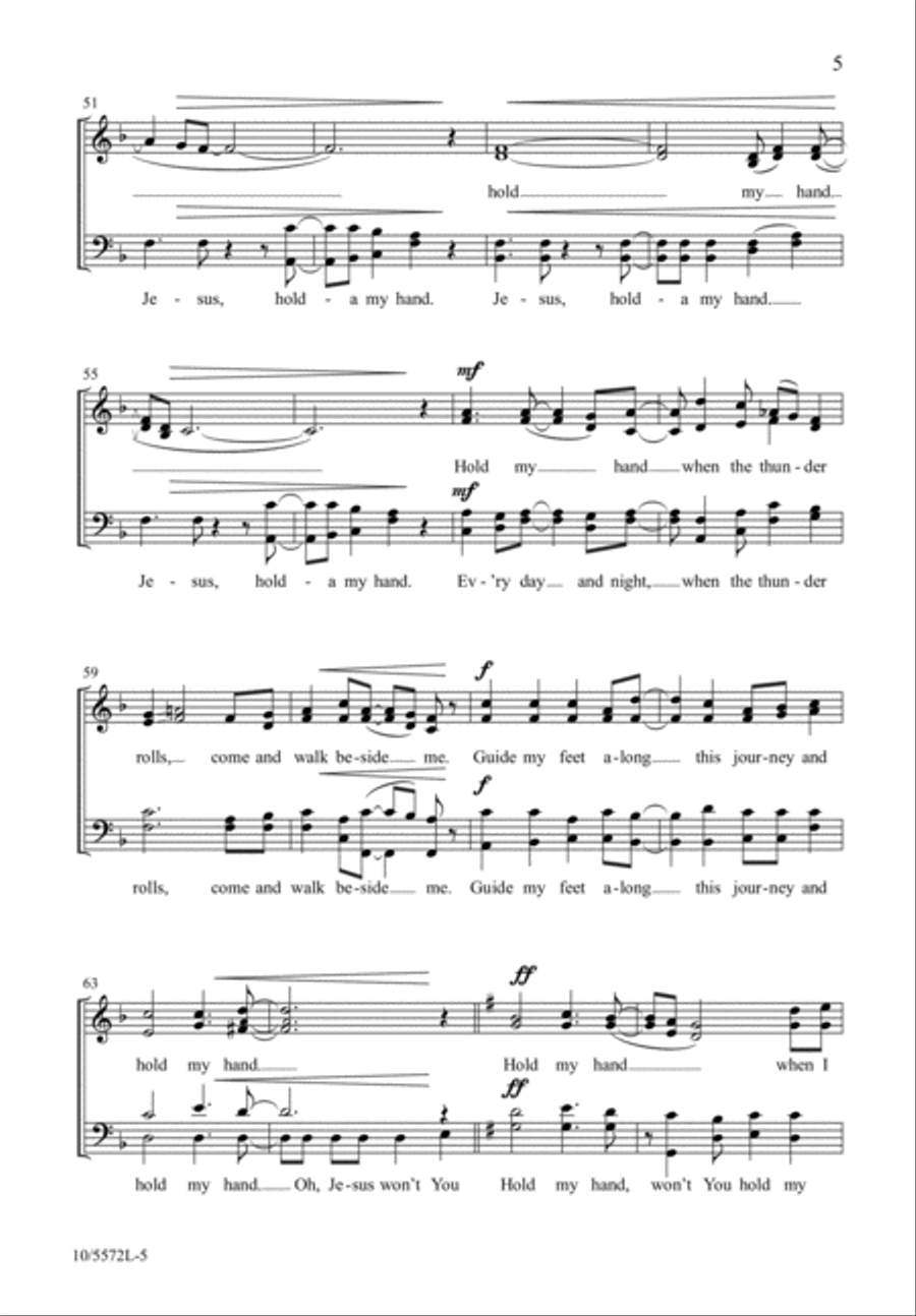 Jesus, Hold My Hand 4-Part scores gallery preview page 5