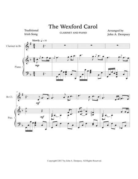 The Wexford Carol (Clarinet and Piano) image number null