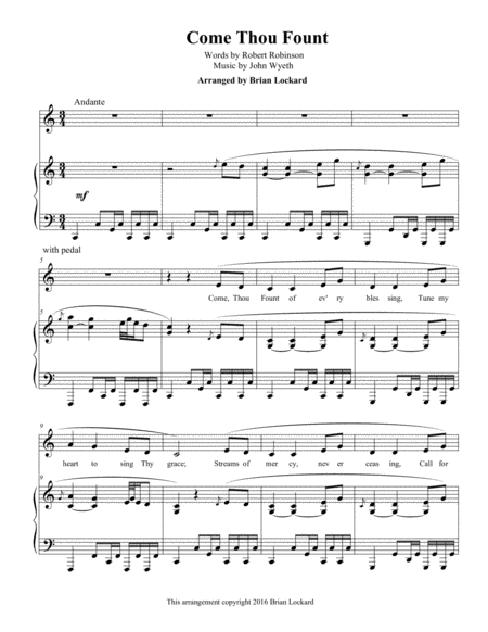 Come Thou Fount Piano and Voice image number null