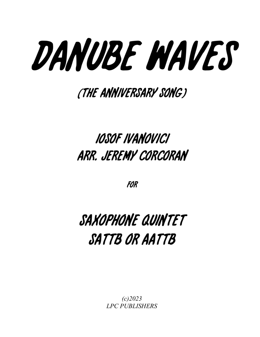 Danube Waves Waltz for Saxophone Quintet Saxophone Quintet scores gallery preview page 1