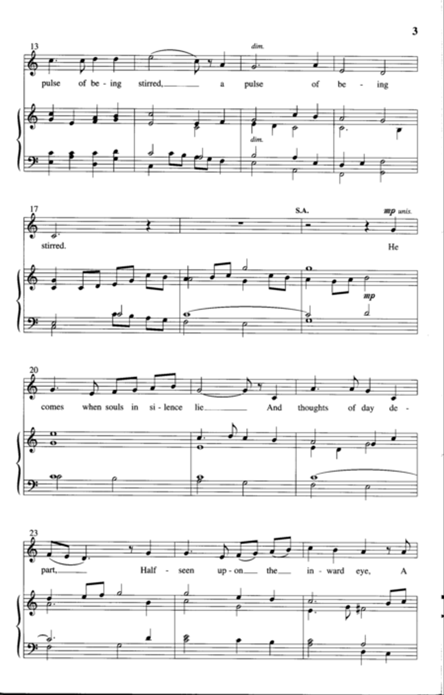 He Comes to Us As One Unknown 4-Part scores gallery preview page 3
