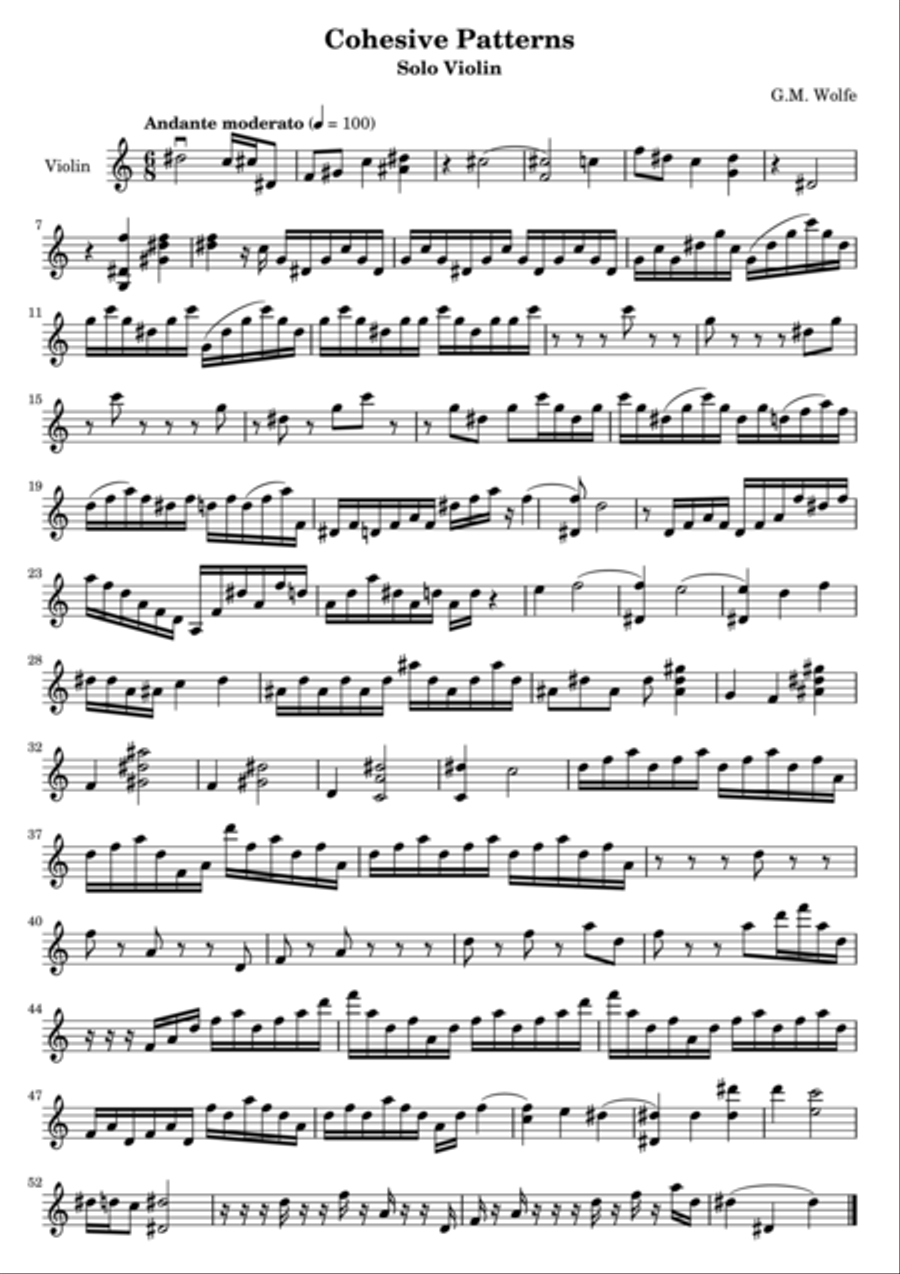 Cohesive Patterns Cohesive Patterns Violin Solo scores gallery preview page 1