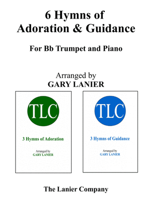 Book cover for 6 HYMNS of Adoration & Guidance Set 1 & 2 (Duets - Bb Trumpet and Piano with Parts)