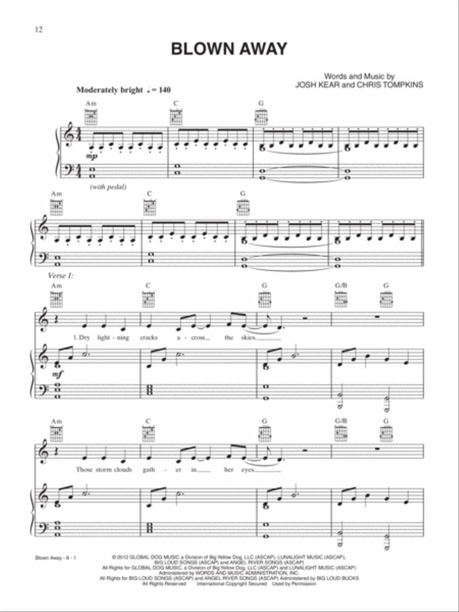 Carrie Underwood -- Blown Away Piano, Vocal, Guitar scores gallery preview page 2