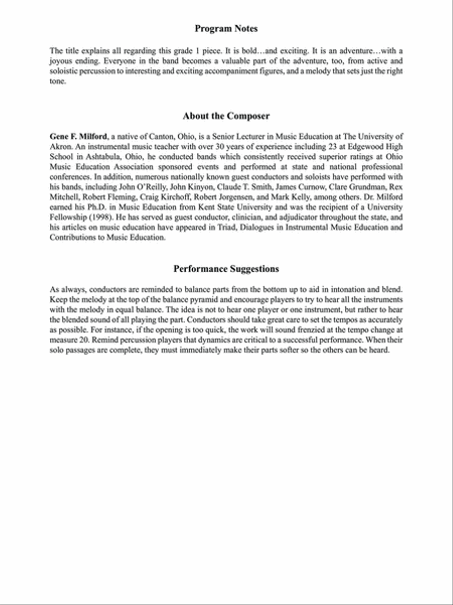 Bold Adventure - Full Score Concert Band scores gallery preview page 2