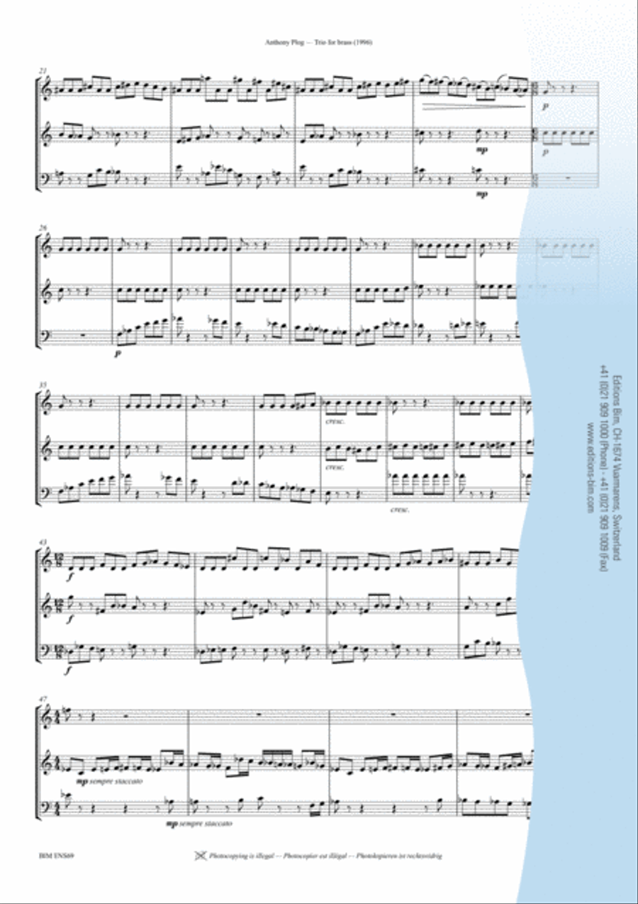 Trio for brass Trio for brass Horn scores gallery preview page 7