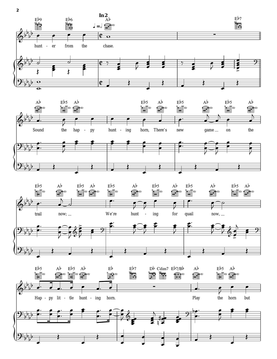 Happy Hunting Horn Piano, Vocal, Guitar scores gallery preview page 2