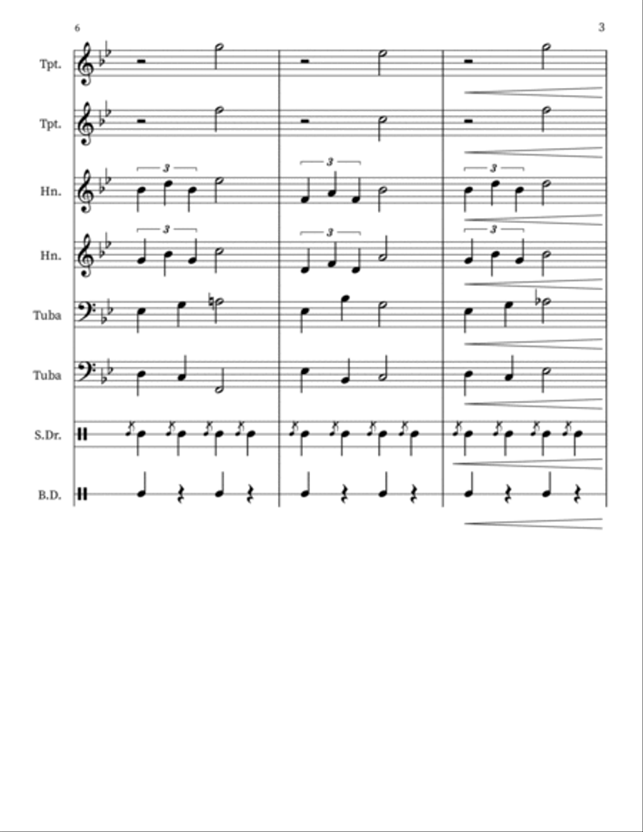 Fanfare Xénotique 2 Small Ensemble scores gallery preview page 3