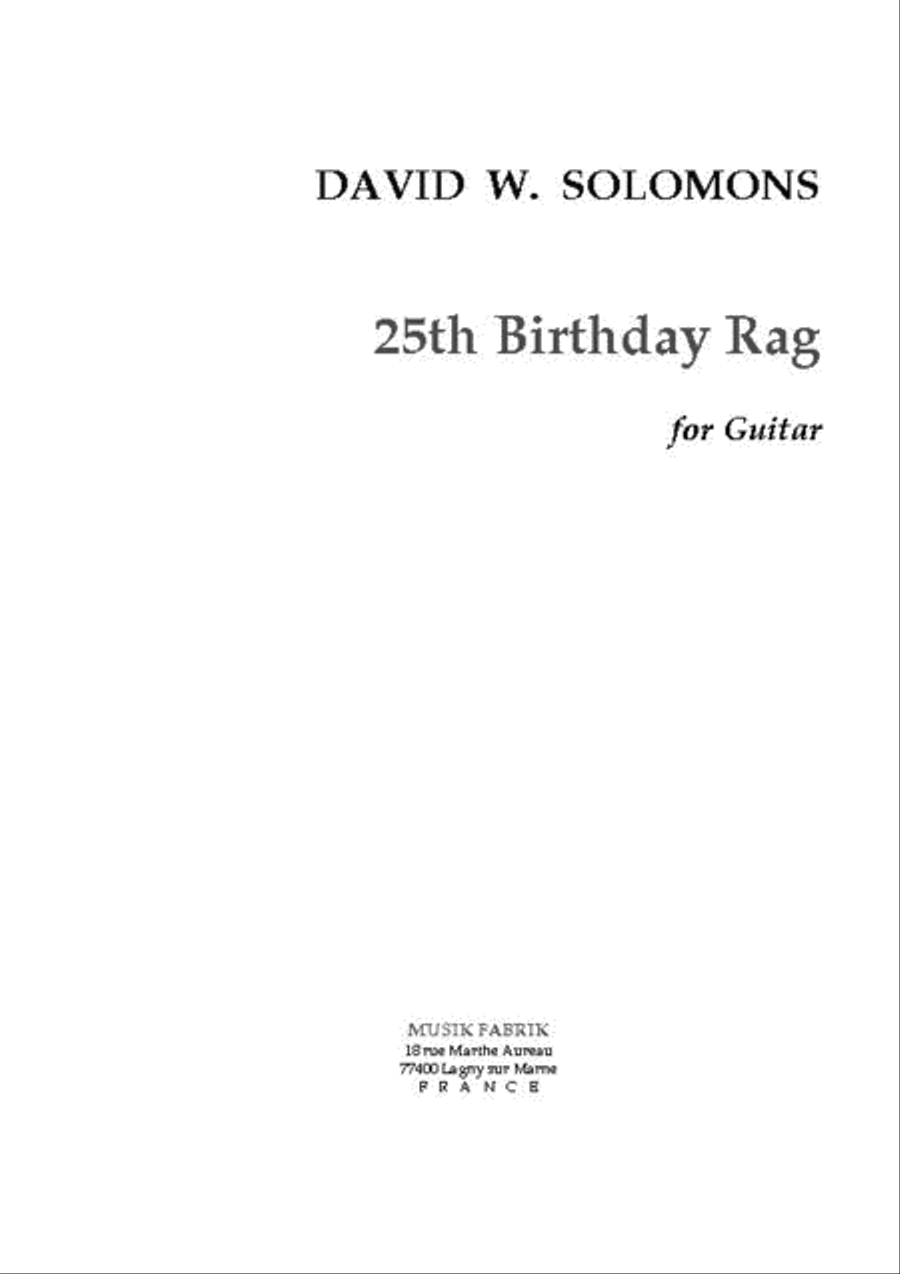 25th Birthday Rag Guitar Solo scores gallery preview page 1