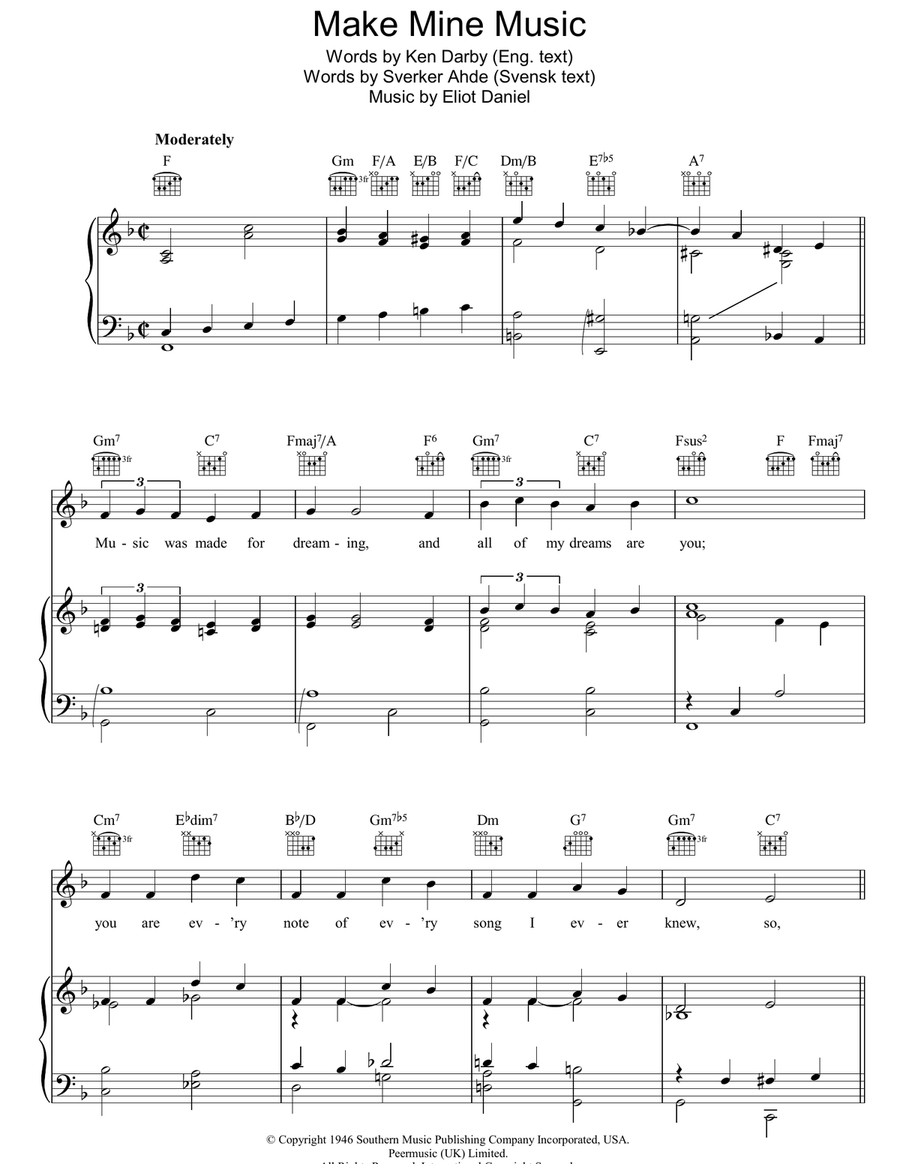 Make Mine Music Make Mine Music Piano, Vocal, Guitar scores gallery preview page 1