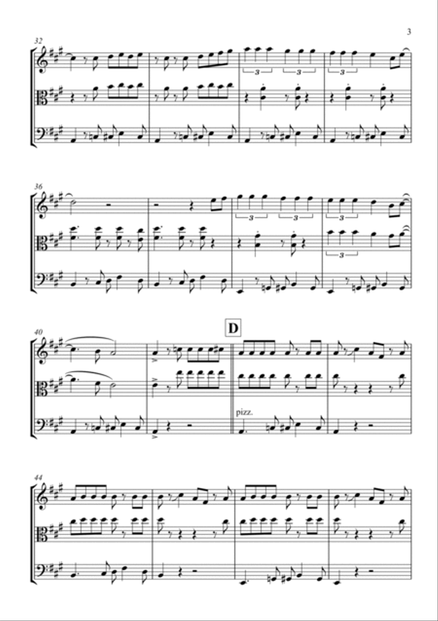All About That Bass String Trio scores gallery preview page 3