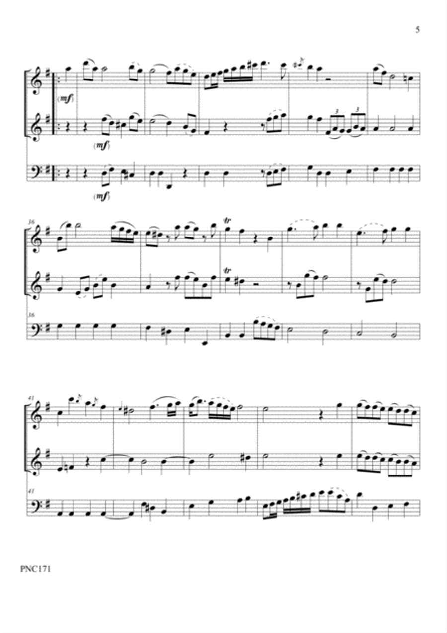C. F. ABEL TRIO No. 1 IN G MAJOR Small Ensemble scores gallery preview page 5