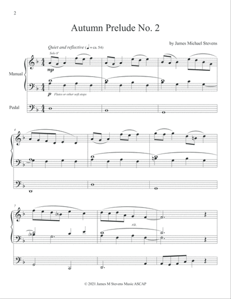 Autumn Prelude No. 2 - Organ Solo Organ Solo scores gallery preview page 2