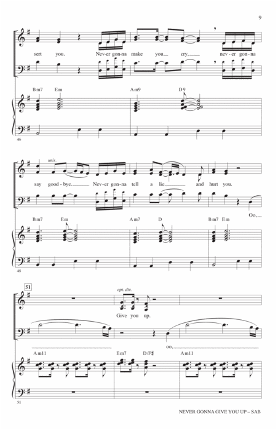 Never Gonna Give You Up (arr. Roger Emerson) 3-Part scores gallery preview page 8