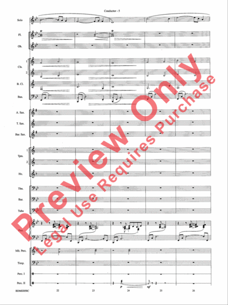 All Is Calm (Based on Silent Night) Concert Band scores gallery preview page 7