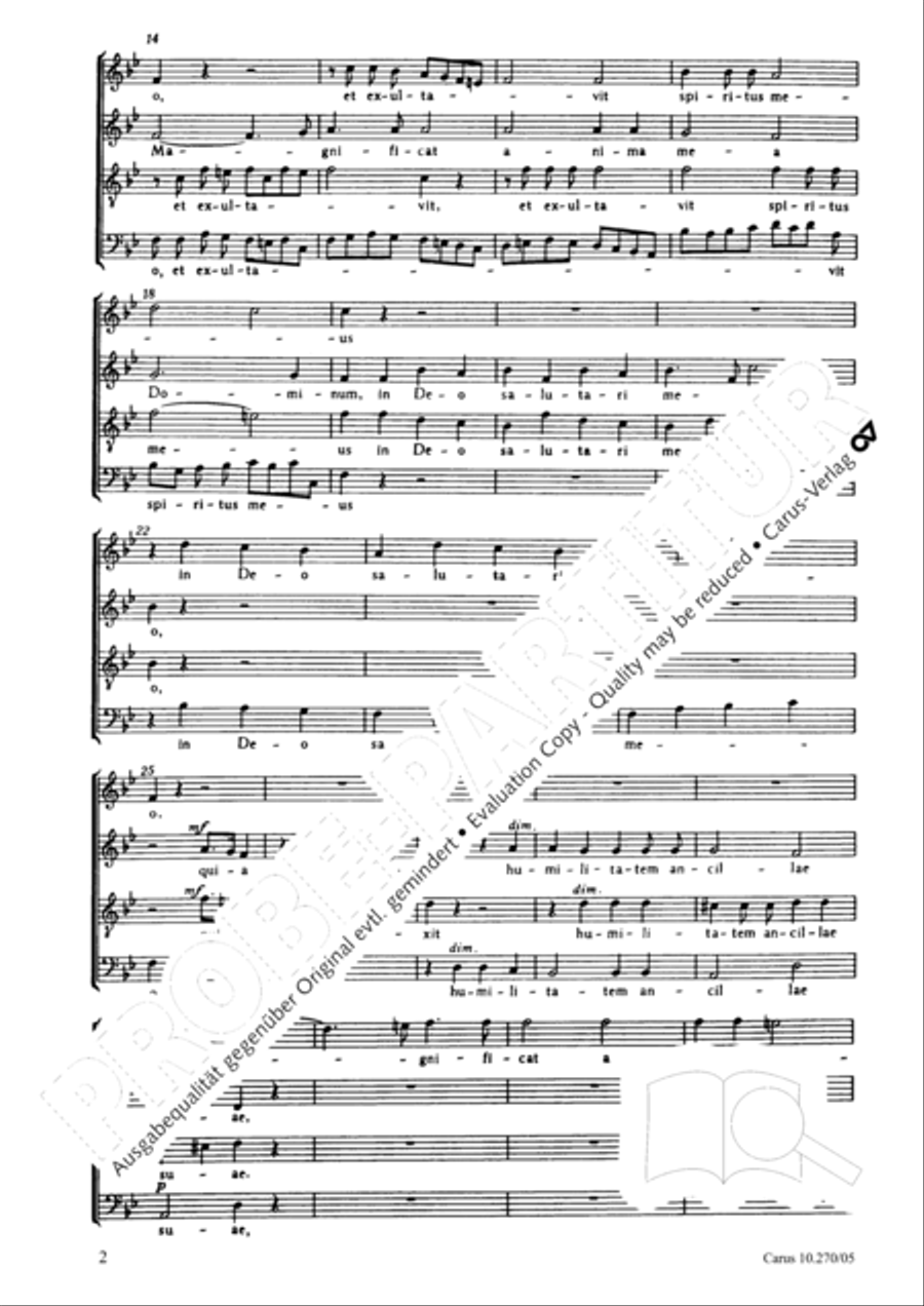 Magnificat in B flat major 4-Part scores gallery preview page 3