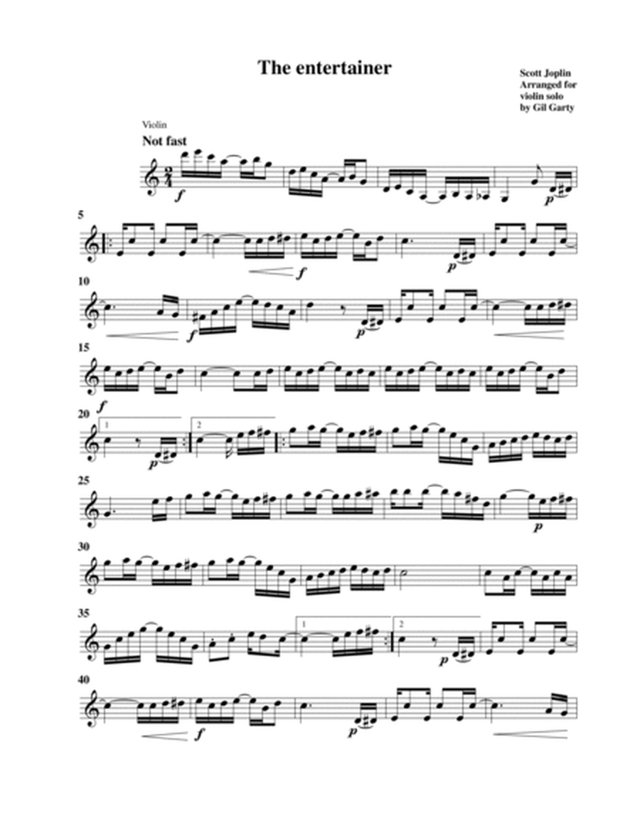 The entertainer (arrangement for violin solo)