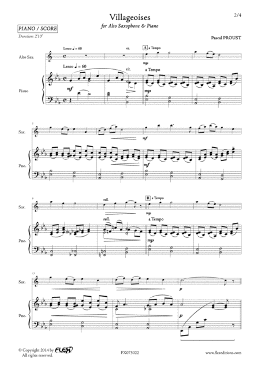 Villageoises Alto Saxophone scores gallery preview page 2