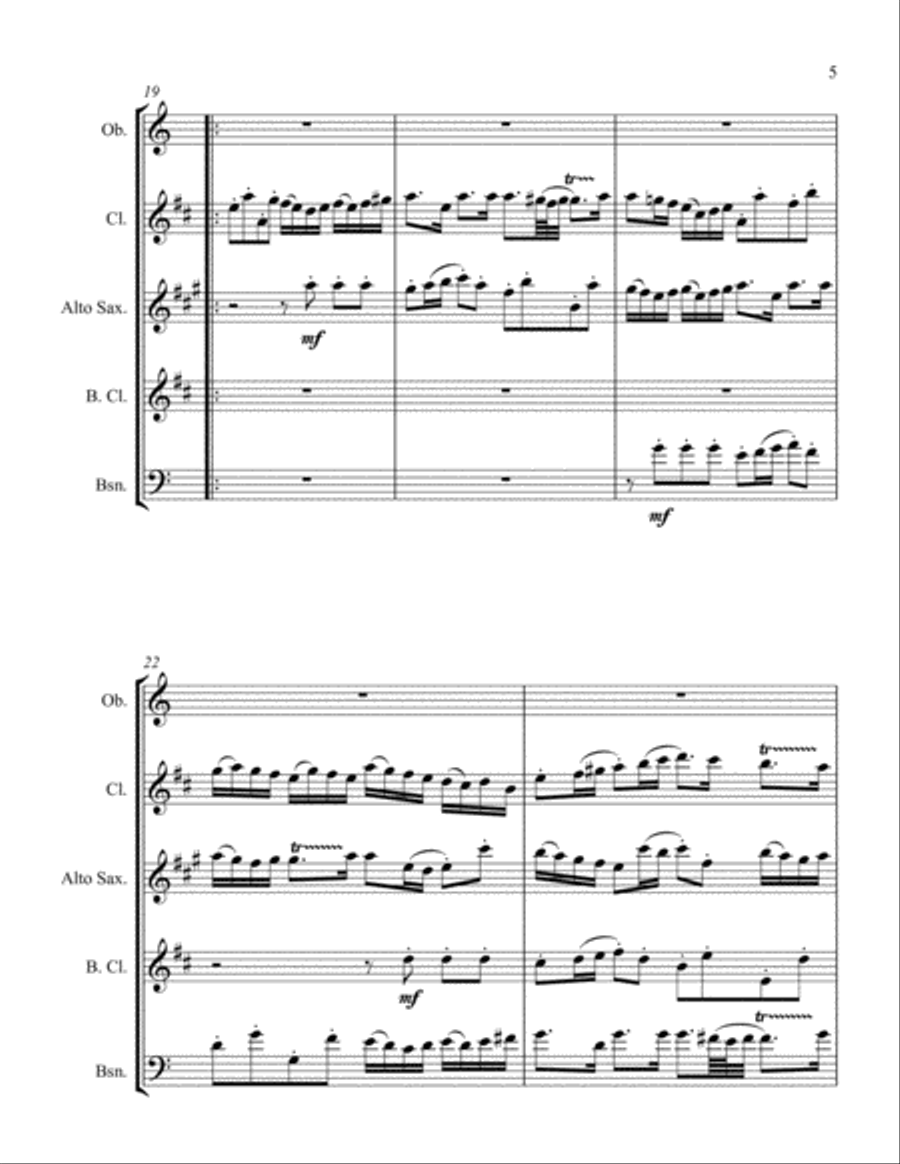 Orchestral Suite No. 1 for Reed Quintet Woodwind Quintet scores gallery preview page 5